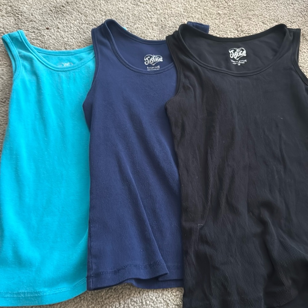 pack of 3, kids justice tanks